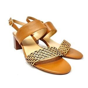 Talbots Tan Mimi Woven Nappa Sandals